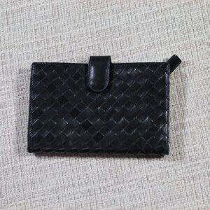 NWOT Bottega Veneta Intrecciato Black Weave Wallet 5.5"x3.5"